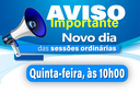 NOVO DIA DAS SESSÕES ORDINÁRIAS