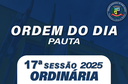 ORDEM DO DIA DA 17ª SESSÃO ORDINÁRIA ORDEM DO DIA DA 17ª SESSÃO ORDINÁRIA